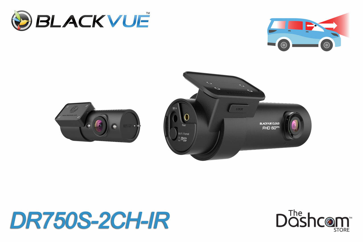 BlackVue DR750S-2CH-IR 1080p Dual-Lens WiFi GPS Dashcam w/ Infrared Interior Lens for Front and Inside
