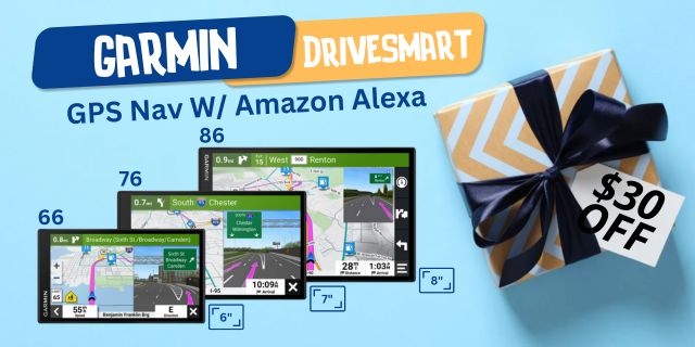 Garmin DriveSmart GPS Navigator With Built-In Amazon Alexa 2023 Father's Day Deal