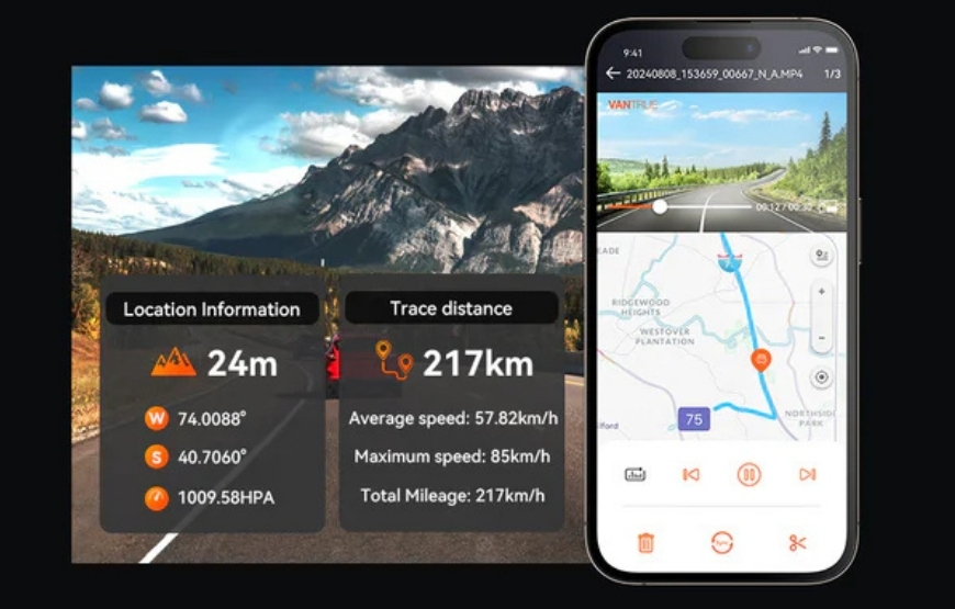 Vantrue E360 Dash Cam | Mileage Statistics