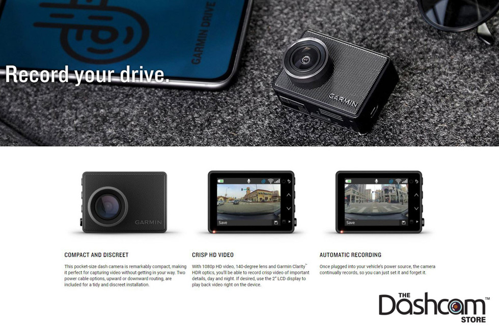 Garmin Dash Cam 47 | Compact 1080p Recording with WiFi & GPS