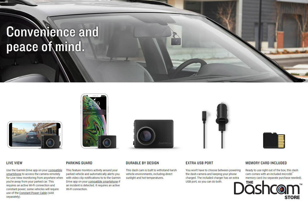 Garmin Dash Cam 47 1080p Full HD W/ WiFi & GPS