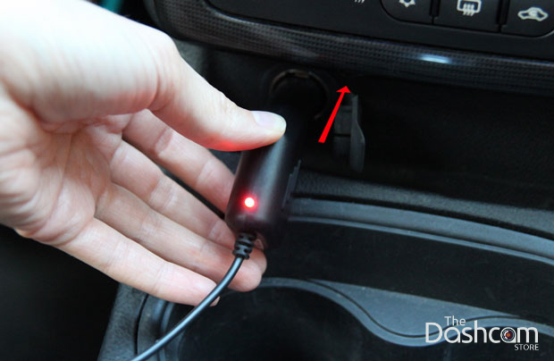 Insert dashcam power cord